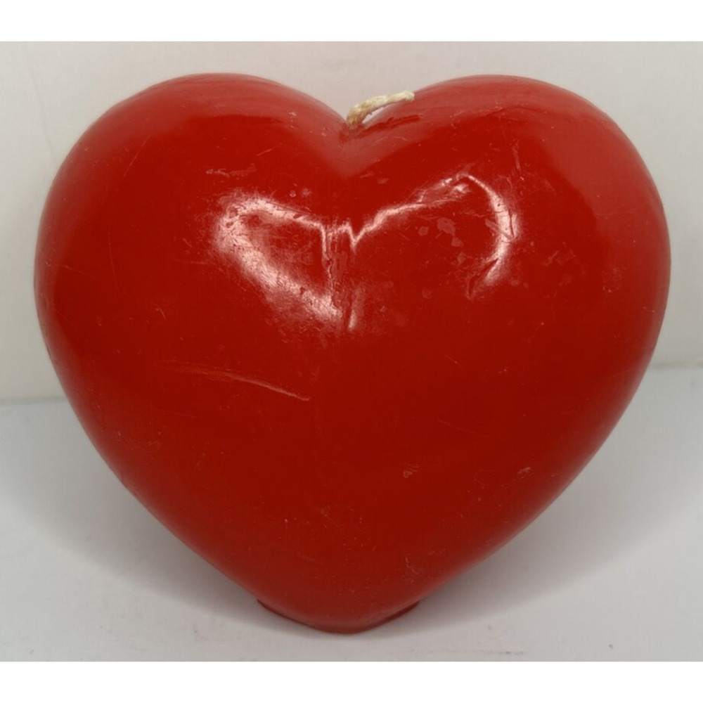 Vintage Valentine's Day Red Love Heart Decorative Candle‎ 3.5" SKU H401